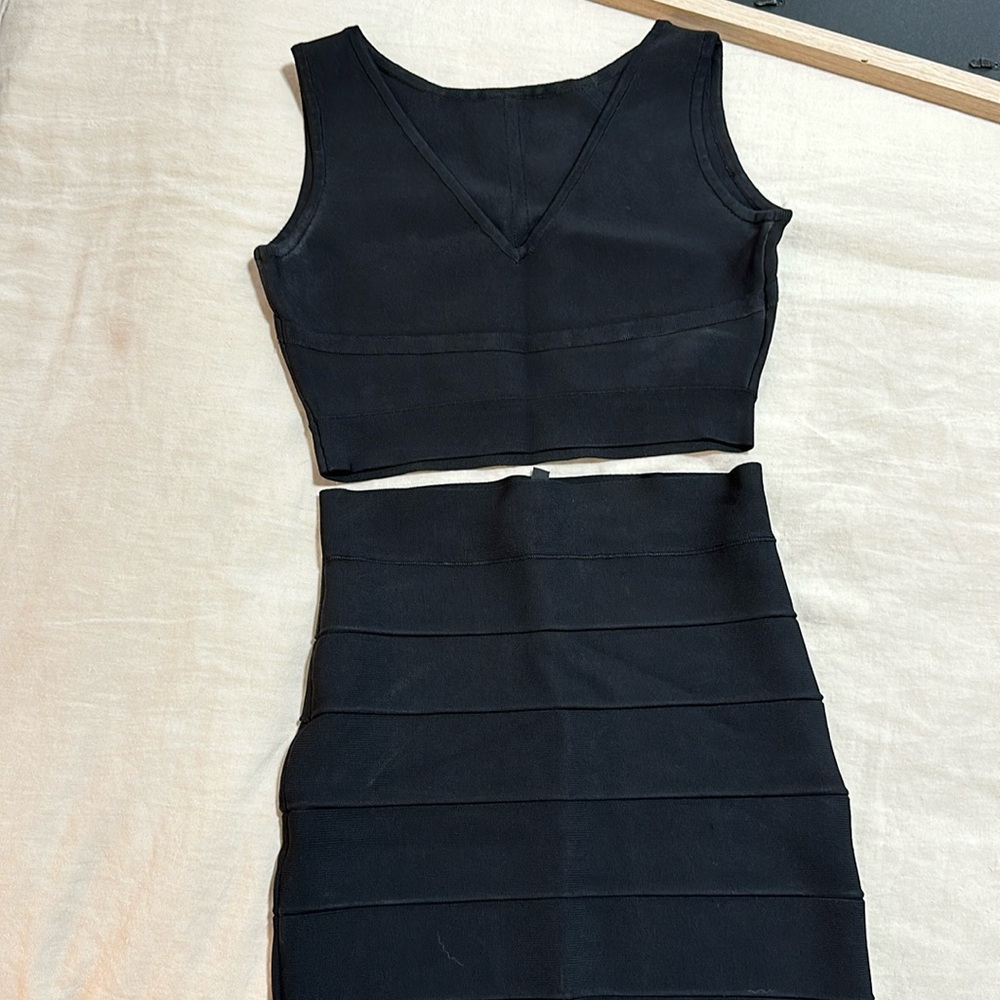 BCBG bandage skirt and top set
